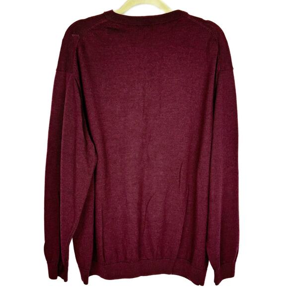 Hart Schaffner Marx Extra Fine Merino Wool Knit V Neck Classic Basic Sweater 3XT - Picture 2 of 10